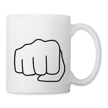 Emoji Fist Sketch noir - Mug blanc - blanc - Droite