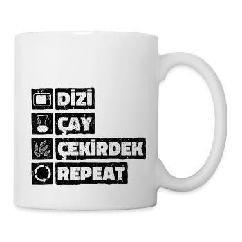 Dizi Cay Cekirdek Repeat Turkish sayings funny - Mug - white - Right