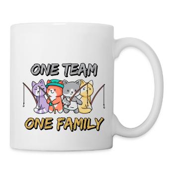 team family cat fishing dog sport funny party - Mug - white - Right