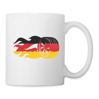 Allemagne Motorsport Burning Tire Flames - Mug blanc - blanc - Droite