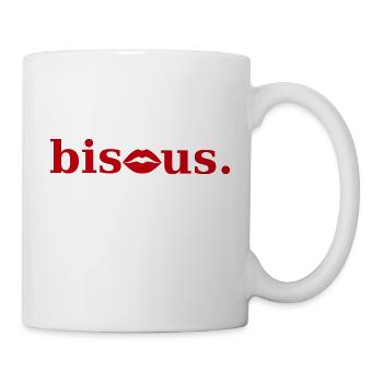 bisous lèvres rouges - Mug blanc - blanc - Droite