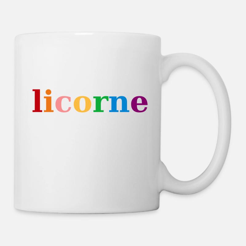 licorne couleurs arc en ciel - Mug blanc - blanc
