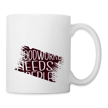 joke apprentice chop wood union carpenter tshirts - Tasse - Weiß - Rechts