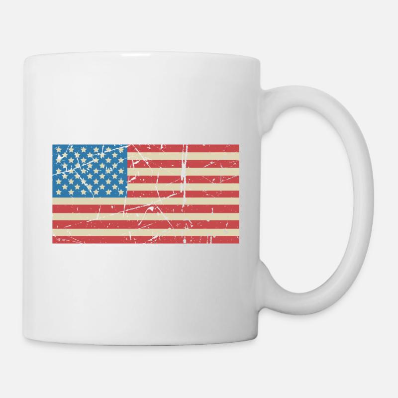USA Vintage Flag - Mug - white