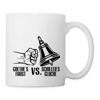 Farbe änderbar | Goethe vs. Schiller - Tasse - Weiß - Rechts