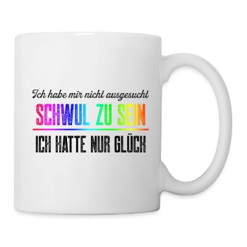 Glück Schwul zu sein / CSD Gay pride Design - Tasse - Weiß - Rechts