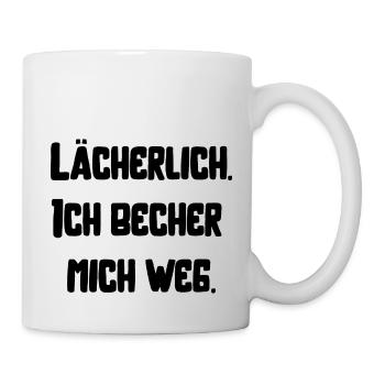 Party feiern Festival bechern saufen Alkohol - Tasse - Weiß - Rechts