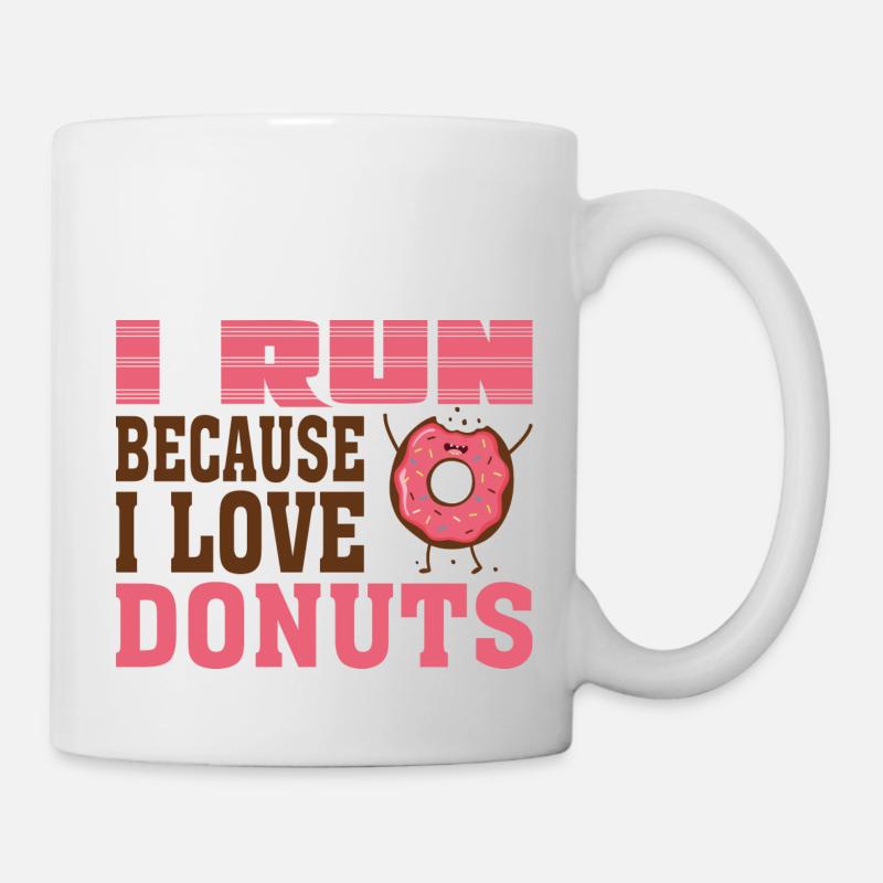 Je cours parce que j’aime les beignets - Mug blanc - blanc