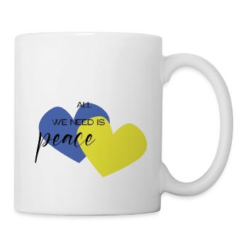 Hearts blue and yellow - Mug - white - Right