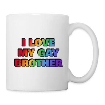 I love my gay brother - Pride rainbow colors - Mug - white - Right