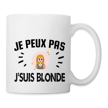 je peux pas je suis blonde - Mug blanc - blanc - Droite