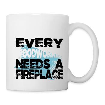 fiers t-shirts de crâne de charpentier - Mug blanc - blanc - Droite