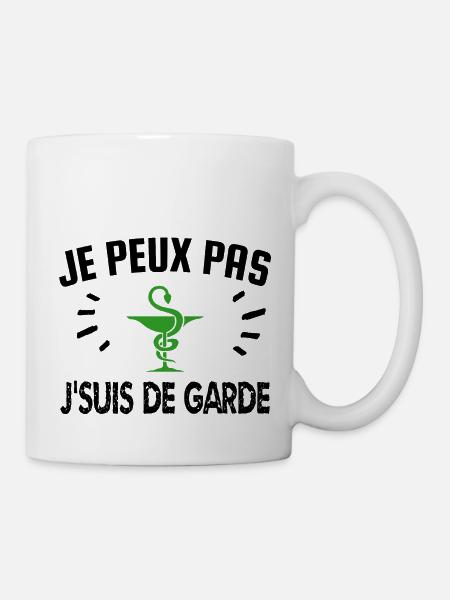 je peux pas je suis de garde - Mug blanc - blanc