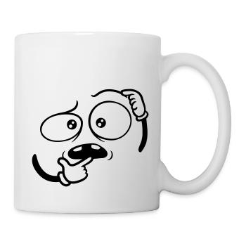 Doubtful Hand Gesture Face - Mug - white - Right