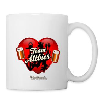 Altbier aus Düsseldorf Herz, Bierglas & Löwe - Tasse - Weiß - Rechts