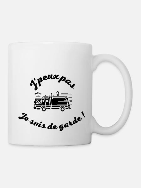 J peux pas je suis de garde pompier ! - Mug blanc - blanc
