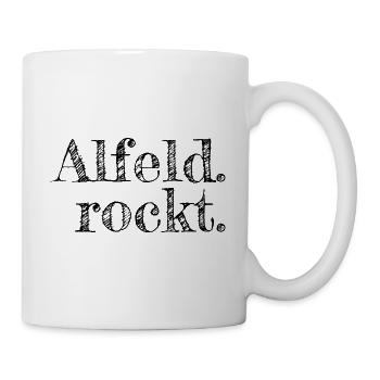 Alfeld rockt - Textdesign mit Stadtnamen - Tasse - Weiß - Rechts