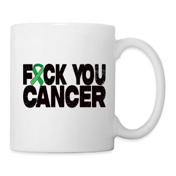 Fuck You Cancer - Green Ribbon - Mug - white - Right