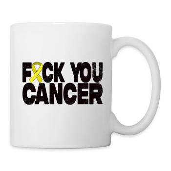 Fuck You Cancer - Ruban jaune - Mug blanc - blanc - Droite