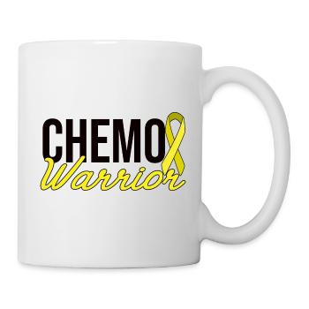 Chemo Warrior - Gelbe Schleife - Tasse - Weiß - Rechts