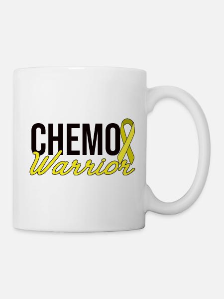 Chemo Warrior - Gelbe Schleife - Tasse - Weiß