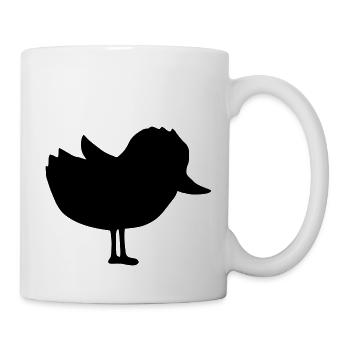 Silhouette cute chick little bird - Mug - white - Right