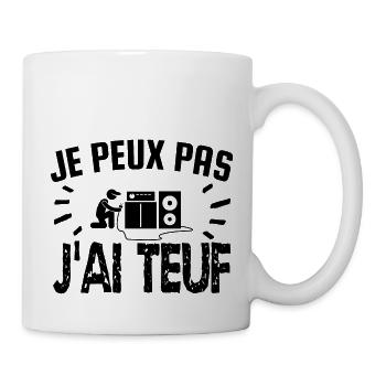 je peux pas j'ai teuf - Mug blanc - blanc - Droite