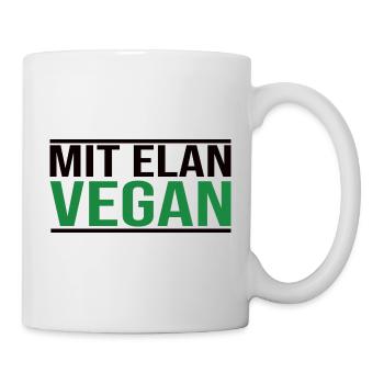 Mit Elan Vegan - Veganer Spruch - Tasse - Weiß - Rechts