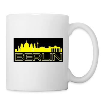 Berlin - with skyline in yellow - Mug - white - Right
