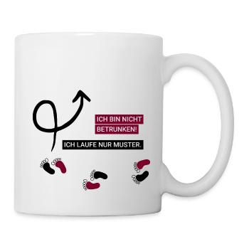 Lustiger Spruch: Ich laufe nur Muster. Party on! - Tasse - Weiß - Rechts