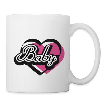 Baby Herz Rosa - Tasse - Weiß - Rechts