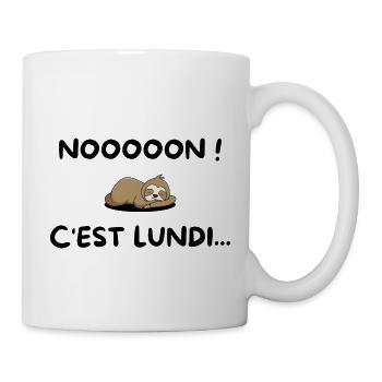 NON c'est Lundi - fun et cadeau pour des dormeurs - Mug blanc - blanc - Droite