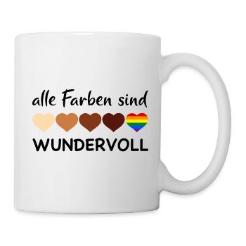 alle Farben sind wunderschön - Herzen - Tasse - Weiß - Rechts