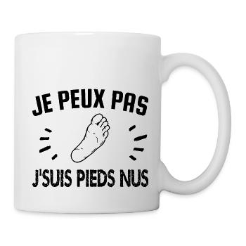 je peux pas je suis pieds nus - Mug blanc - blanc - Droite