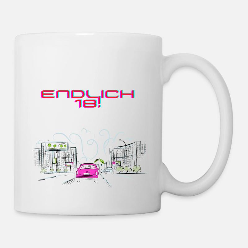 Endlich 18 - Geburtstag - Tasse - Weiß