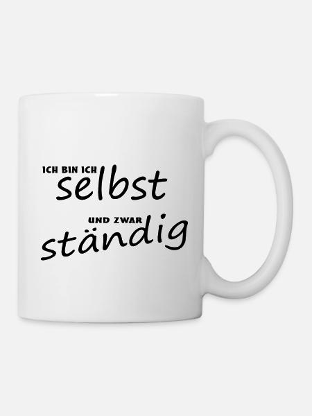 Ich bin ich selbst - ständig! (schwarzes Design) - Tasse - Weiß