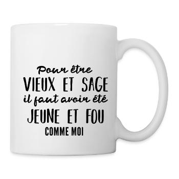 vieux et sage / humour retraité - Mug blanc - blanc - Droite