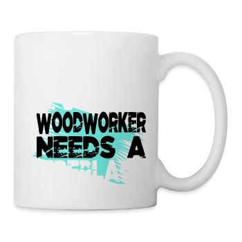 funny woodworking daddesign woodworking - Tasse - Weiß - Rechts