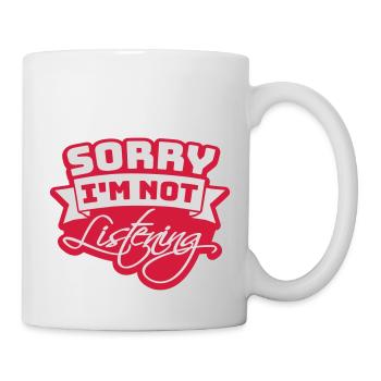 désolé de ne pas écouter - Mug blanc - blanc - Droite