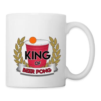 KING of BEER PONG, Party College Drinking Games Red - Mug - white - Right