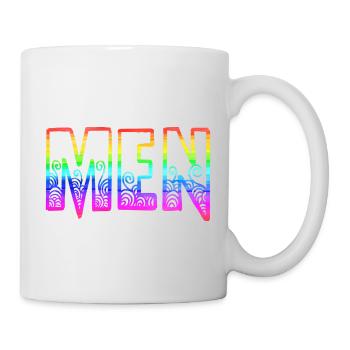 men rs regenbogen - Tasse - Weiß - Rechts