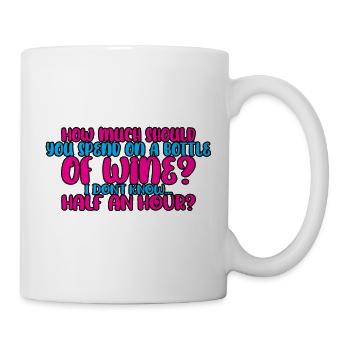 Combien devriez-vous dépenser pour une bouteille de vin? 4 - Mug blanc - blanc - Droite