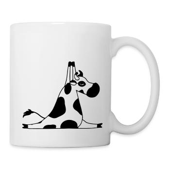 Une vache fait une idée cadeau pour les amateurs de yoga yoga - Mug blanc - blanc - Droite