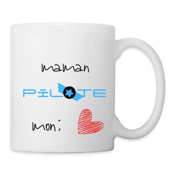 maman pilote mon cœur - Mug blanc - blanc - Droite