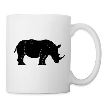 Rhino Sketch Rhinoceros Safari Wildtierliebhaber - Tasse - Weiß - Rechts