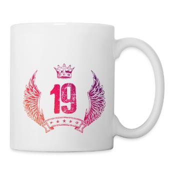 19 Zahl Krone - Tasse - Weiß - Rechts