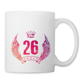 26 Zahl Krone - Tasse - Weiß - Rechts