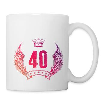 40 Zahl Krone - Tasse - Weiß - Rechts