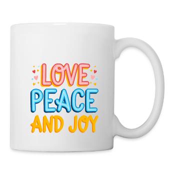 Liebe Frieden und Freude originelle Geschenkidee - Tasse - Weiß - Rechts