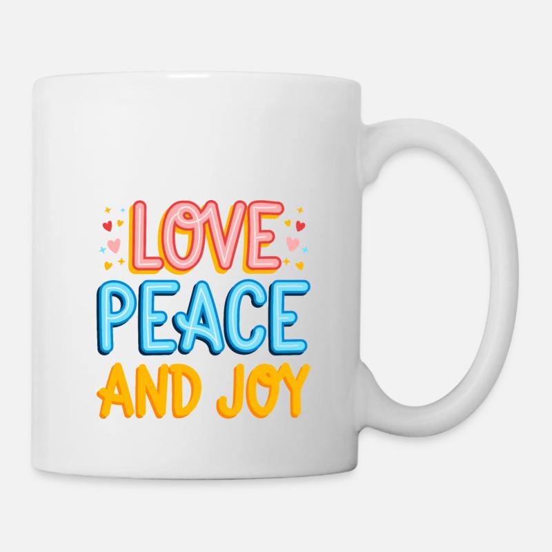 Love Peace and Joy original gift idea - Mug - white
